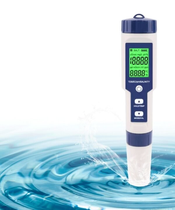 EZ-9909 PH/Salinity/Temperature/TDS/EC 5-in-1 Test Pen Multifunctional Water Quality Detector