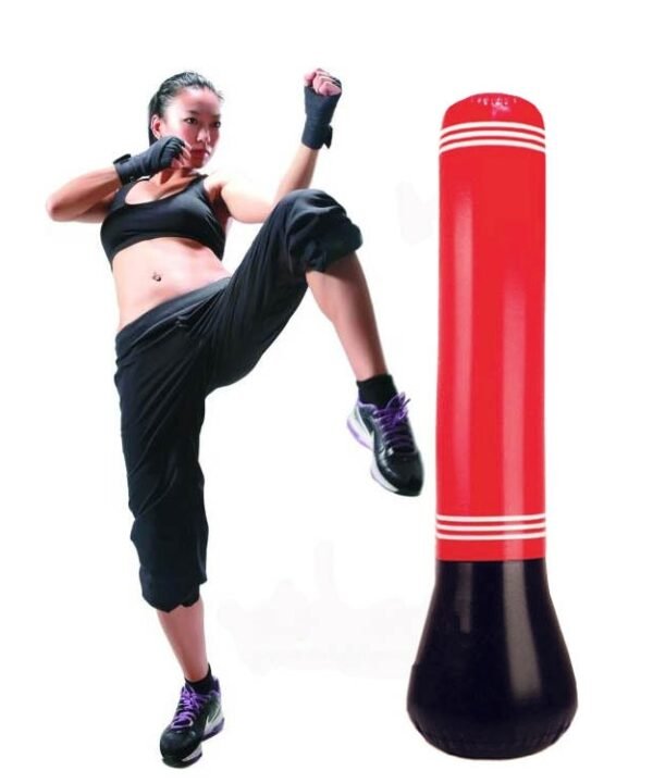PVC Adult Children Inflatable Punching Bag Boxing Column Tumbler Punching Bag, Height: 1.5m