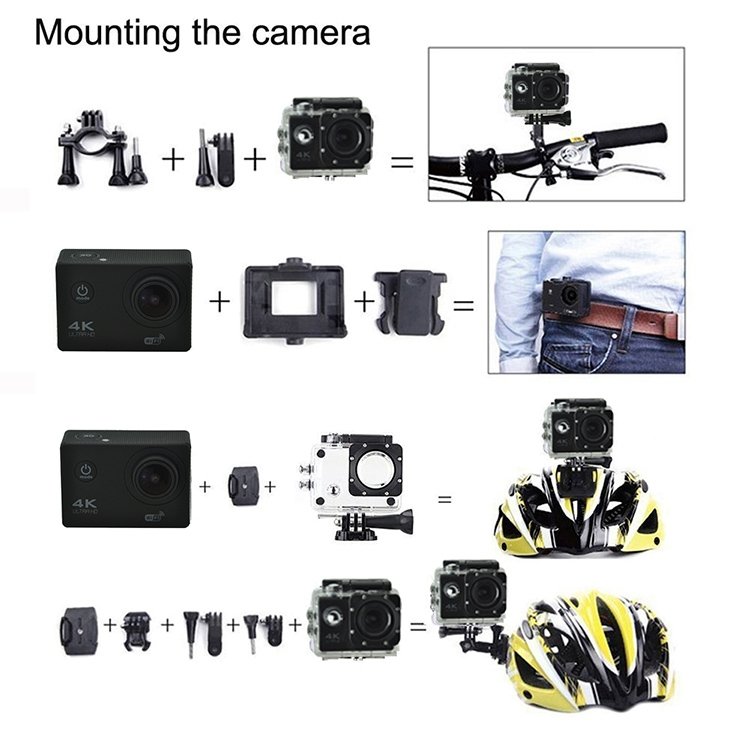 WIFI Waterproof Action Camera Cycling 4K camera Ultra Diving 60PFS kamera Helmet bicycle Cam underwater Sports 1080P Camera - Image 4