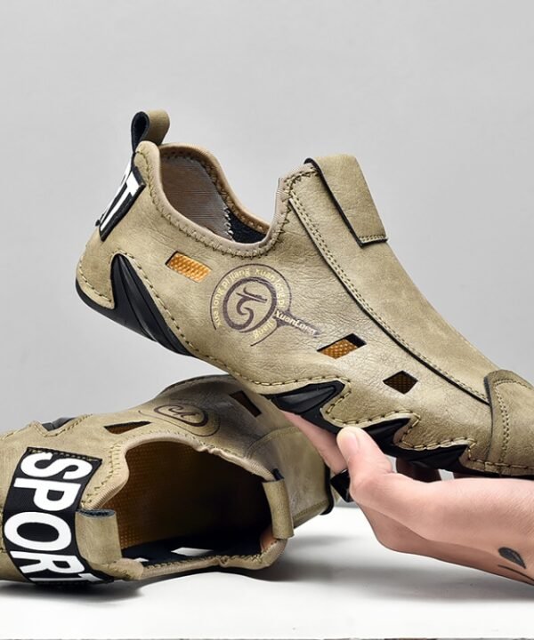 Men Sneakers Large Size Soft Sole Lazy Hollow Leather Shoes All-Match Peas Shoes, 38, 39, 40, 41, 42, 43, 44, 45, 46, 47, 48