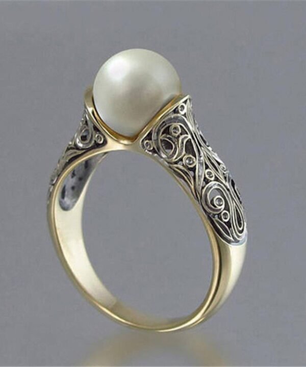 Women Retro Style Inlaid Delicate Synthetic Pearl Ring Jewelry, 6, 7, 8, 9, 10, 5, 11, 12