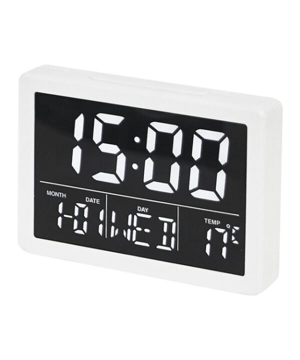 Large Screen LED Clock Bedside Multifunctional Electronic Alarm Clock, White Shell White Light, Black Shell White Light, Black Shell Green Light, Black Shell Orange Light