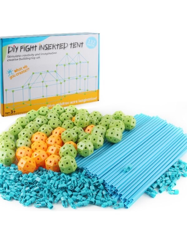 132 In 1 DIY Tent Toy Assembling Play House DIY Children Tent Building Toy, 132 in 1