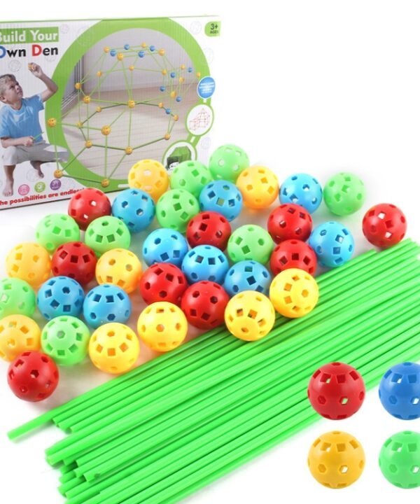 87 in 1 DIY Assembling Play House DIY Children Tent Building Toy, Style:, Without Tent Cloth, With Tent Cloth
