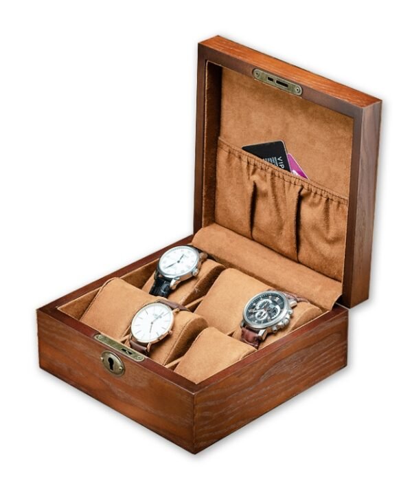 6 Slots Willow Watch Storage Box Jewelry Collection Display Box With Lock, 6 Slots Square, 6 Slots Rectangle