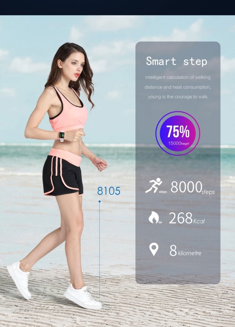 P68 Smart Watches Heart Rate Monitor Blood Pressure Activity Tracker for Xiaomi Band 3 Huawei Color Band 2, TBD056989501A, TBD056989501B, TBD056989501C, TBD056989501D, TBD056989501E, TBD056989501F, TBD056989501G - Image 16