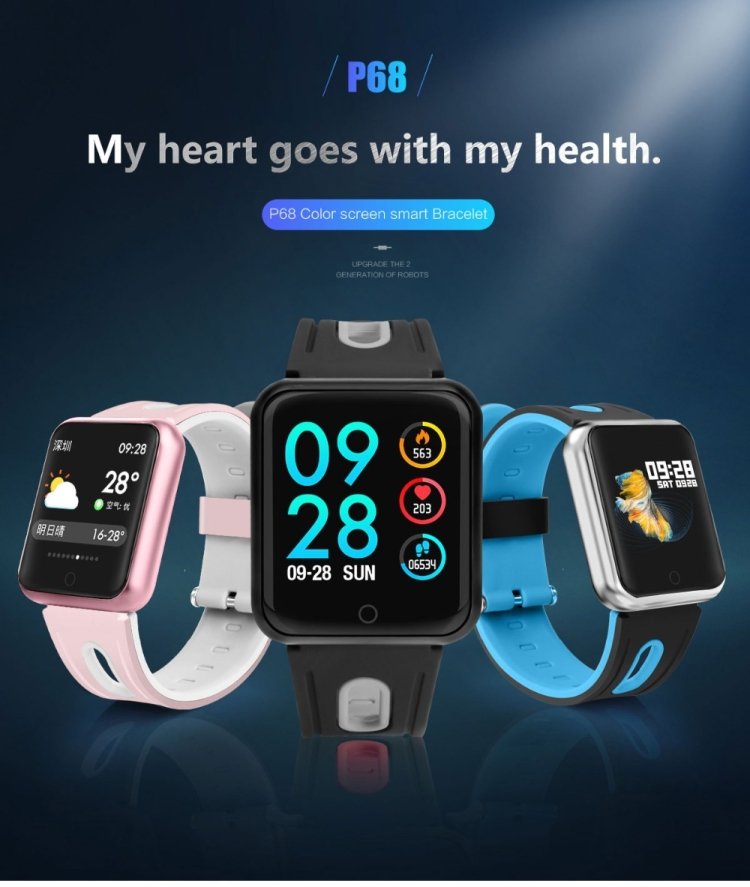 P68 Smart Watches Heart Rate Monitor Blood Pressure Activity Tracker for Xiaomi Band 3 Huawei Color Band 2, TBD056989501A, TBD056989501B, TBD056989501C, TBD056989501D, TBD056989501E, TBD056989501F, TBD056989501G - Image 7
