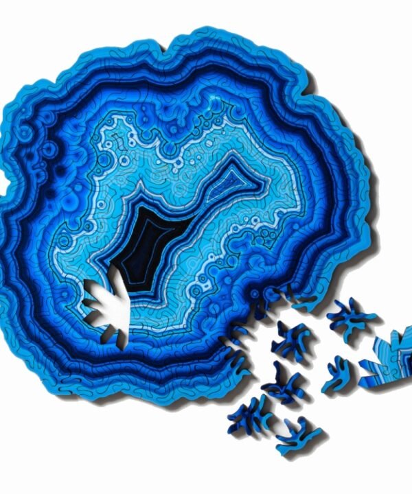 Allotype Agate Puzzle Difficult Wooden Jigsaw Puzzle Toy, Blue, Red, Green, Black, Flower