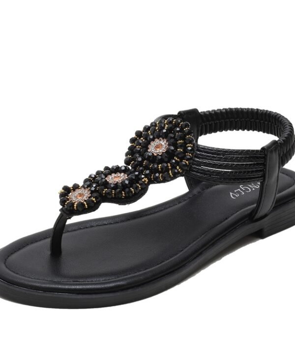 Ladies Summer Bohemian Roman Sandals Seaside Flat Beach Shoes, 36, 37, 38, 39, 40, 41, 42