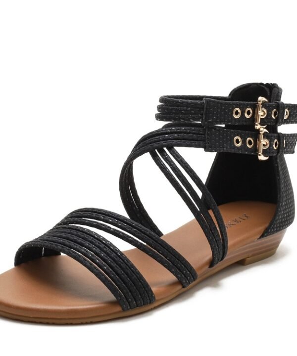 Ladies Summer Wedge Sandals Open-Toe Thick-Soled Roman Style Sandals, 36, 37, 38, 39, 40, 41, 42