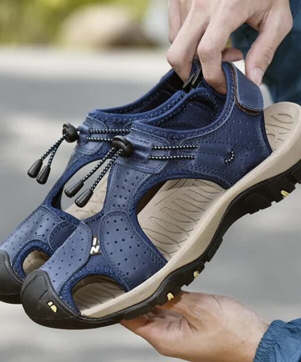 Summer Large Size Men Beach Shoes Leather Breathable Wading Casual Sandals, 39, 40, 41, 42, 43, 44, 45, 46