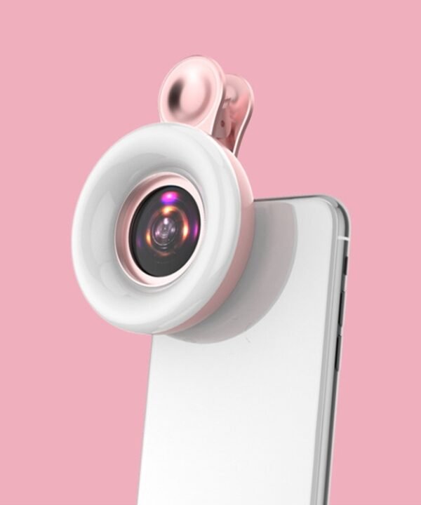 Mobile Phone Macro Lens Beauty Makeup Selfie Light, Pink, Black