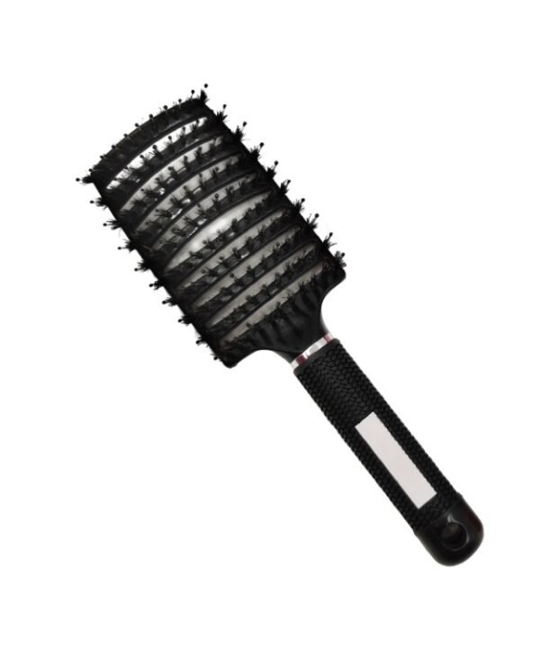 Retro Boar Bristles Hairdressing Big Curved Comb Curly Hair Massage Comb, Black, Red, Pink