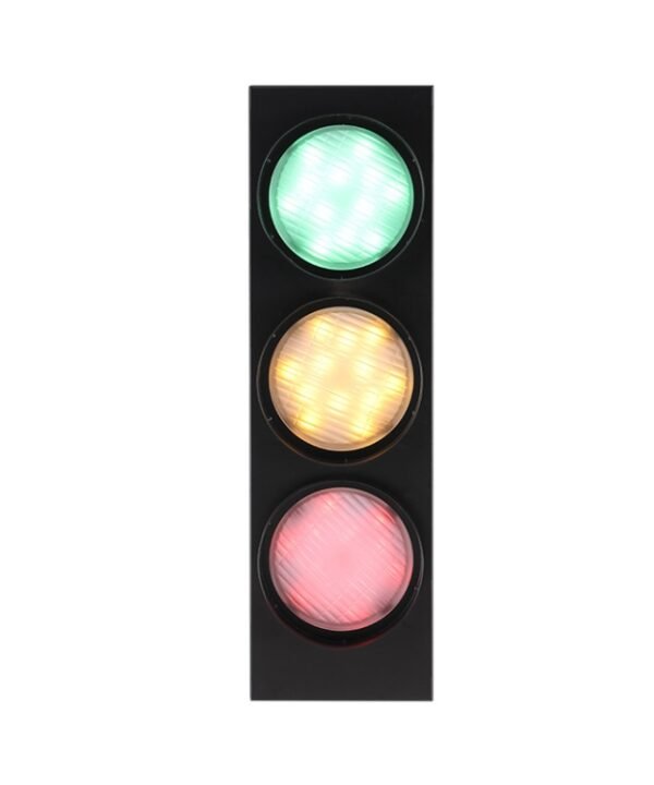 Retro Bar Restaurant Traffic Light Wrought Iron Engineering Glass LED Indoor Signal Wall Light, 5W x 3