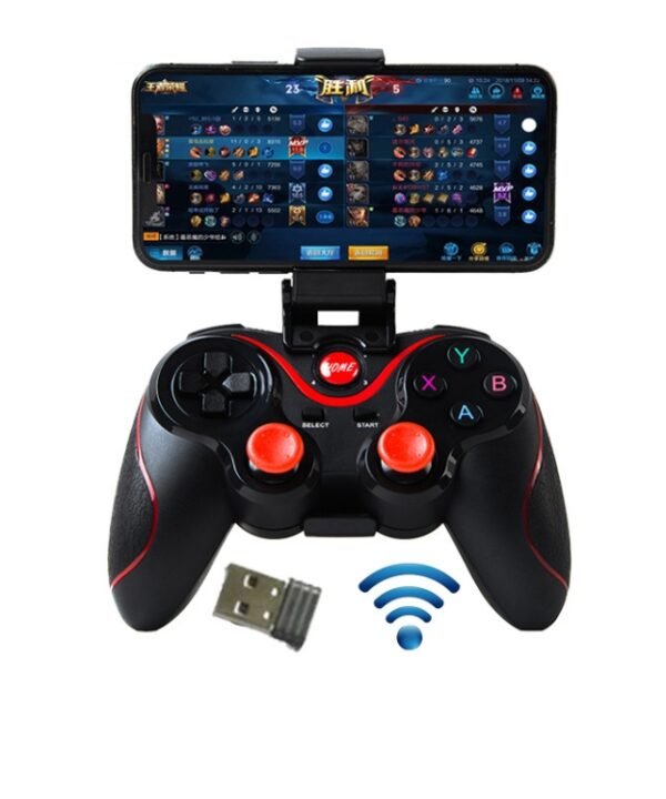 S6 Wireless Bluetooth Game Controller Handle With Bracket & Receiver For Android / IOS / PC