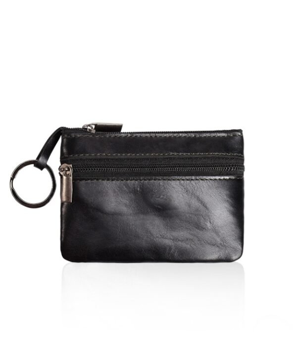 AP122 Leather Mini Multifunctional Coin Purse Small Card Holder Retro Zipper Short Clutch, Black, Dark Brown, Brown, Light Brown, Purple Red, Army Green, Navy Blue