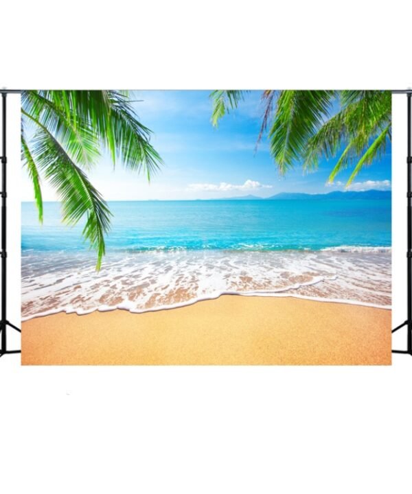 2.1m X 1.5m Coconut Tree Sea View Photography Cloth