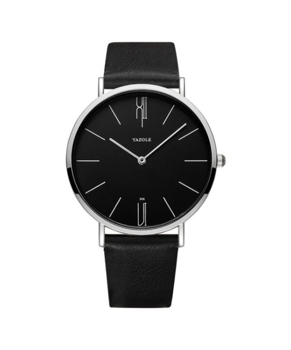 YAZOLE 506 Simple Large Scale Dial Men Business Quartz Watch, Silver Shell Black Tray Black Belt, Silver Shell White Tray Black Belt, Silver Shell Black Tray Brown Belt, Silver Shell White Tray Brown Belt, Black Shell Black Tray Black Belt...