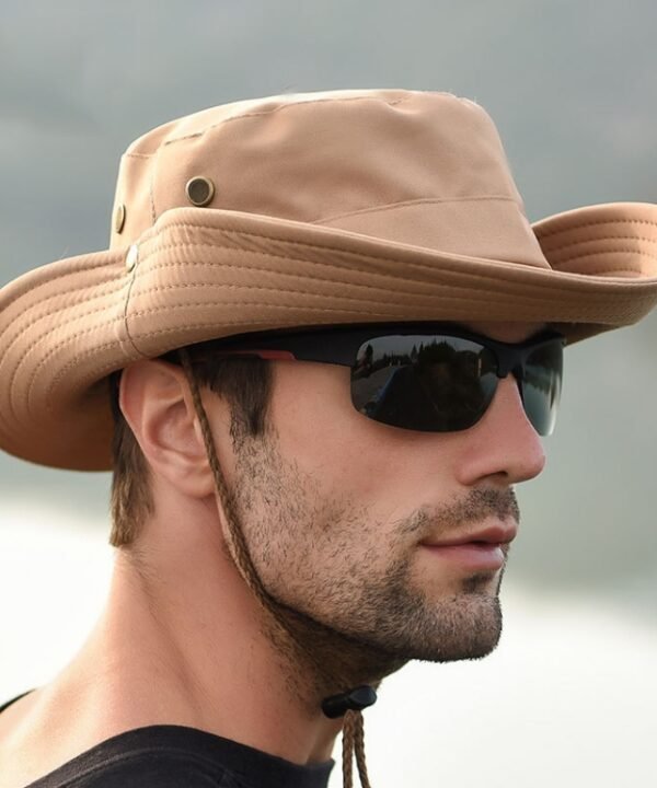 Outdoor Sun Hat Hiking Big Brim Breathable Sunscreen Fisherman Hat, Khaki, Black, Navy, Beige, Green Gray, Dark Gray, Brown