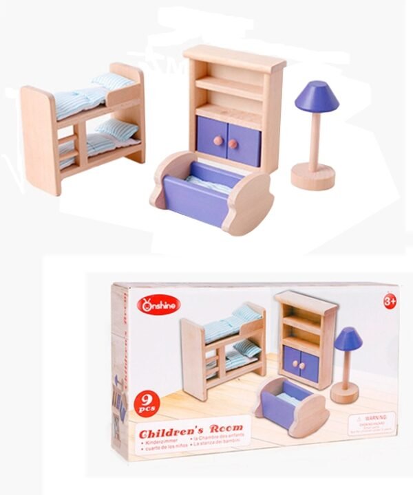 Onshine Pretend Play Scene DIY Role Playing Wooden Furniture Accessories, Style:, Children Room, Bathroom, Living Room