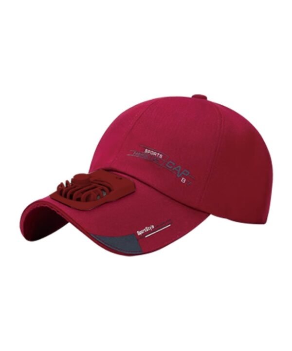 Letter Pattern Outdoor Travel Hats USB Charging Fan Caps Portable Sunshade Peaked Cap, Red, White, Blue, Khaki