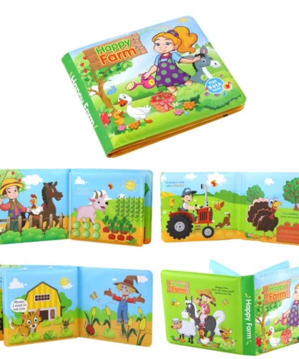 3 PCS EVA Fun Bath Book For Infants Children Playing In Water Early Education Cloth Book Bath Toy, Happy Farm, Numbers Learning, Water Sports, Underwater World, Animal World, Dinosaur World, Transportation, Little Penguin, Seabed Fish