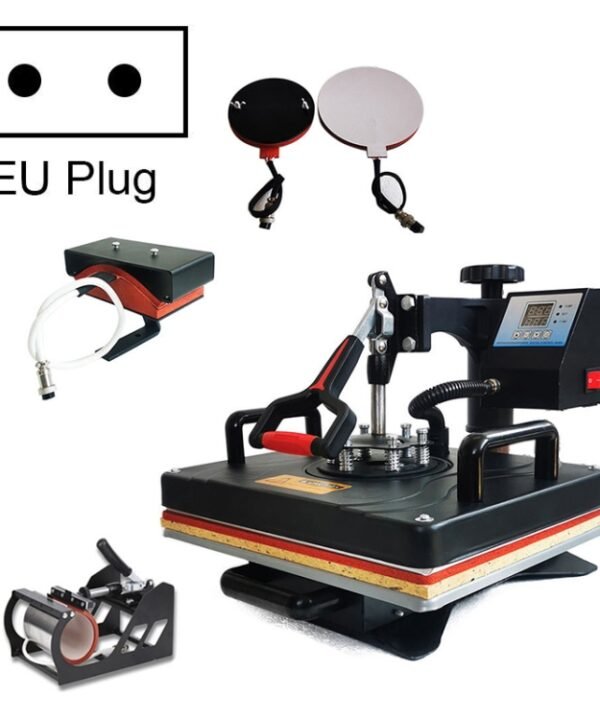 WL2938T 1200W 5 in 1 Heat Transfer Machine For T-Shirt Printing Heat Transfer Machine, EU Plug