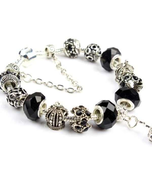 Ladies Crown Colorful Crystal Beaded Bracelet Handmade Glass Bead Bracelet, Length: 18cm, Length: 19cm, Length: 20cm, Length: 21cm