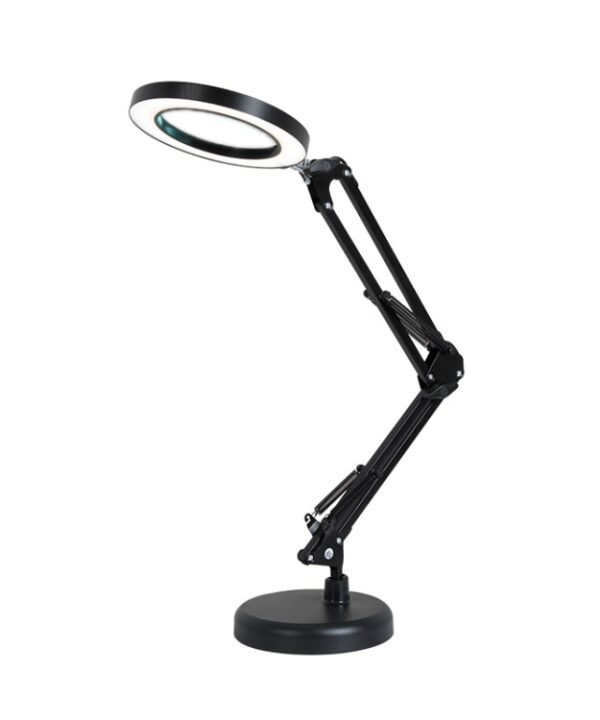 8X Magnifying Glass Lamp Beauty Nail Tattoo Repair Office Reading Lamp, Without Magnifying Glass (Black), With Magnifying Glass (Black)