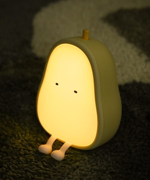 Pear Shape Night Light Silicone Soft Bedroom Warm Light LED Night Light, Pear Shape