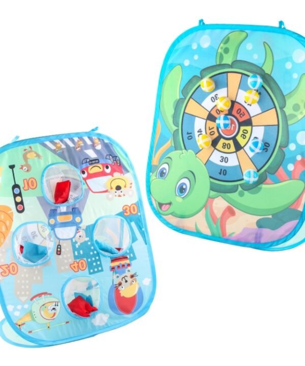 2 In 1 Indoor Children Folding Throwing Sandbags Board Toy, Blue, Pink
