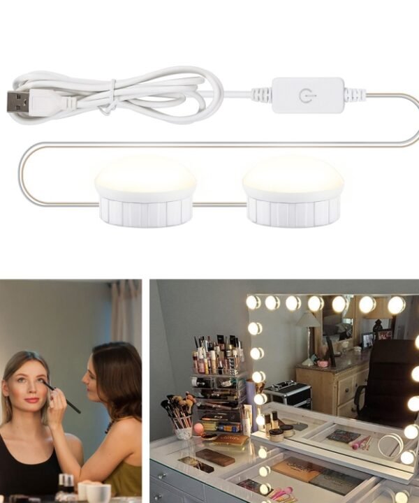 Mirror Front Light Dimmable Makeup Mirror USB Touch Control Light, 2 LEDs, 6 LEDs, 10 LEDs, 14 LEDs