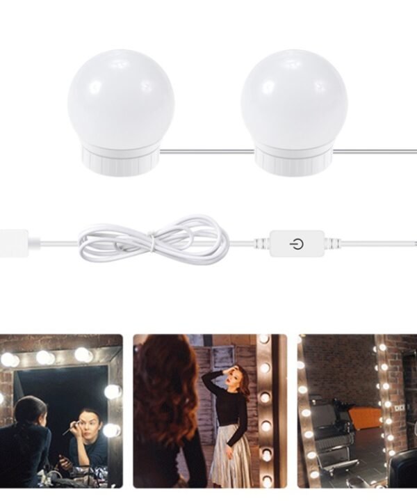 LED Mirror Front Lamp USB Adjustable Brightness Makeup Fill Light Bulbs, 2 LEDs, 6 LEDs, 10 LEDs, 14 LEDs