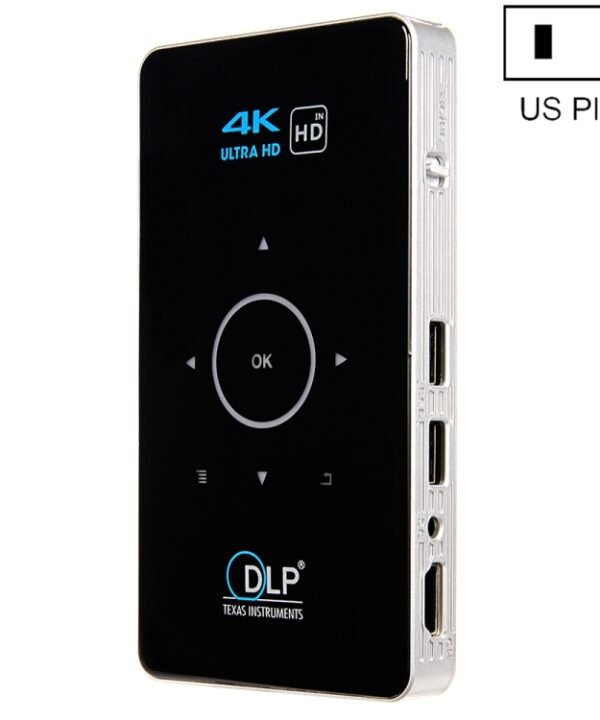C6 1G+8G Android System Intelligent DLP HD Mini Projector Portable Home Mobile Phone Projector，, US Plug  (Black), EU Plug (Black), UK Plug (Black), AU Plug (Black), US Plug (White), EU Plug (White), UK Plug (White), AU Plug (White)