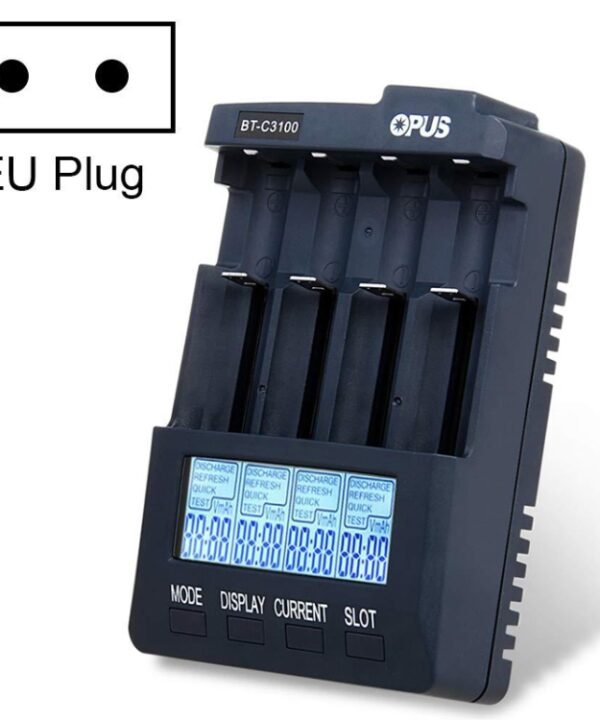 OPUS BT-C3100 Smart Smart Digital Intelligent 4-Slot Battery Charger, EU Plug, US Plug, UK Plug