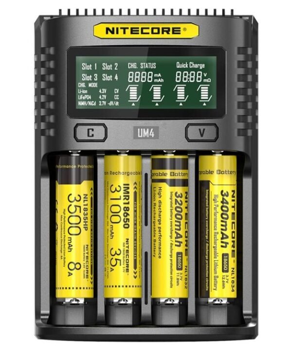 NITECORE Smart LCD Display Automatically Activates Repair USB 4-Slot Charger