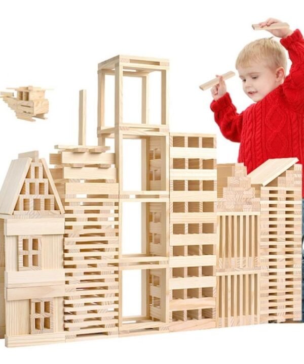 100 PCS / Set Wooden Architectural Model Building Blocks Puzzle Children Early Education Toys
