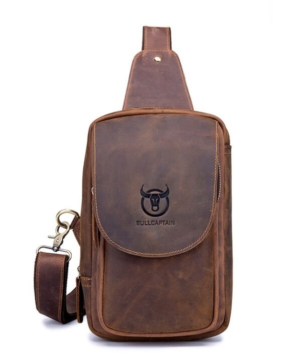 BUFF CAPTAIN 133 Men Leather Retro Shoulder Bag Diagonal Leather Bag, 133
