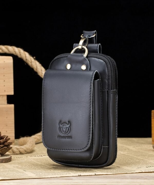 BULL CAPTAIN 028 Multi-Function Cattle Leather Waist Bag Magnetic Buckle Mobile Phone Belt Bag, Black, Coffee, Coffee No Logo, Yellow Brown