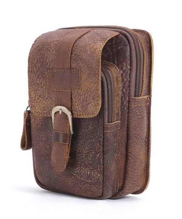 6371 Men Mobile Phone Belt Bag Multifunctional Retro Satchel Waist Bag
