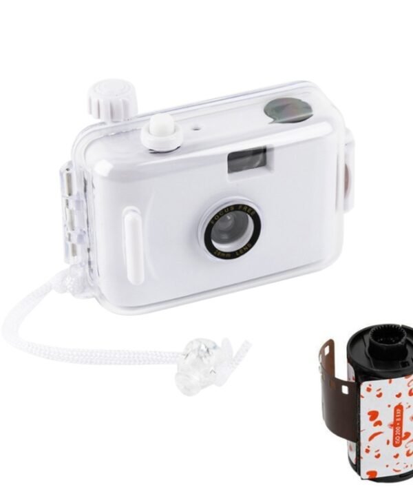 Cute Retro Film Waterproof Shockproof Camera With Disposable Film, All White Shell, Black White Shell, Yellow White Shell, Light Pink White Shell, Sky Blue White Shell