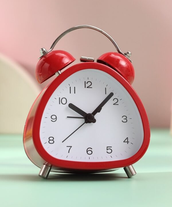 Student Metal Retro Digital Alarm Clock With Light, Red, Green, Black
