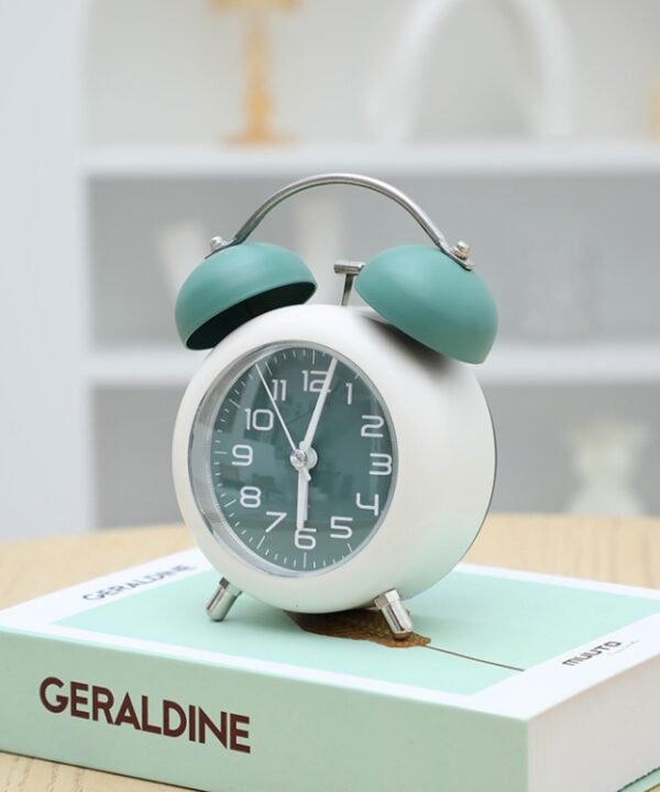 Bedroom Desktop Metal Digital Mechanical Alarm Clock Living Room Silent Clock With Night Light, Green, Blue, Coffee Color, Pink