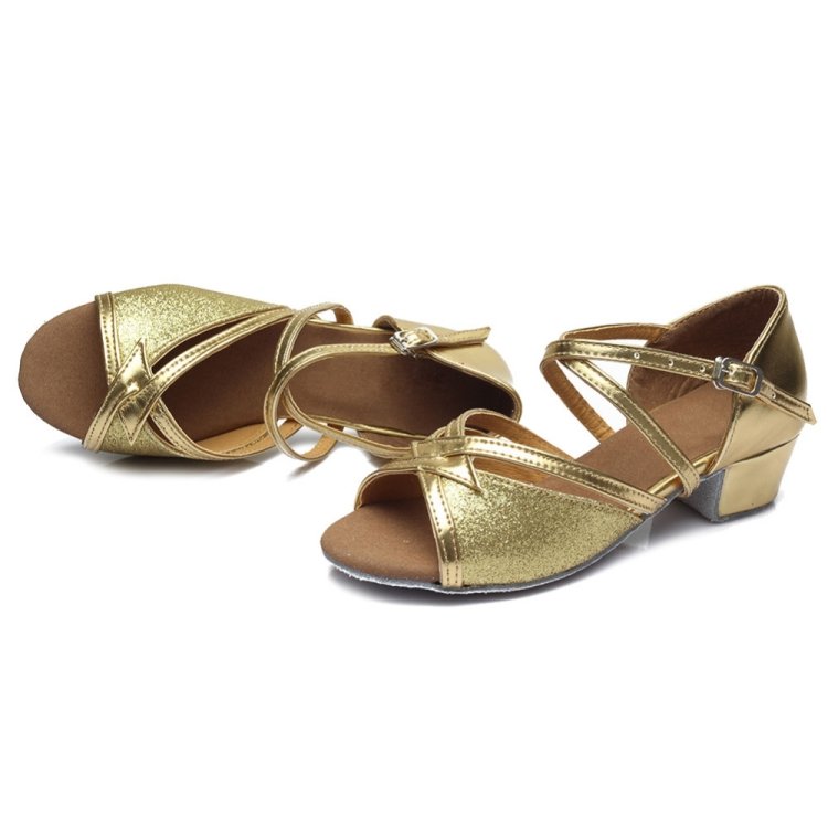 Tango Salsa Latin Low Heel Soft Bottom Dance Shoes for Girls & Women, 24, 25, 26, 27, 28, 29, 30, 31 - Image 4