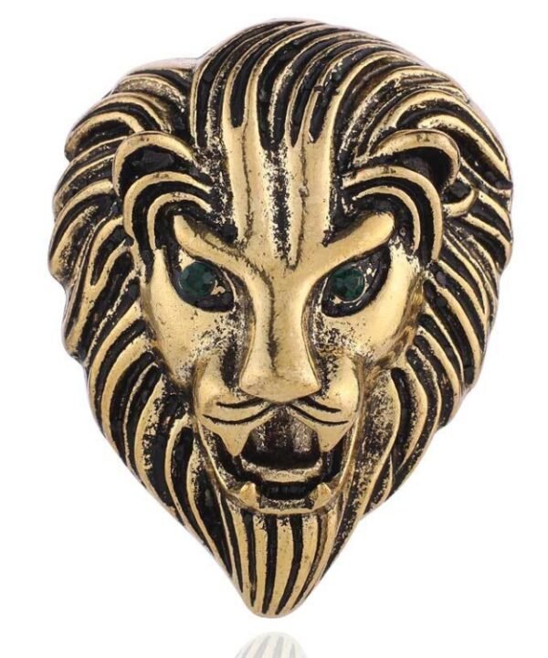 Personality Creative Lion Brooches Retro Alloy Animal Badge Coat Suit Chest Blossom, Lion(Silver), Lion(Golden)