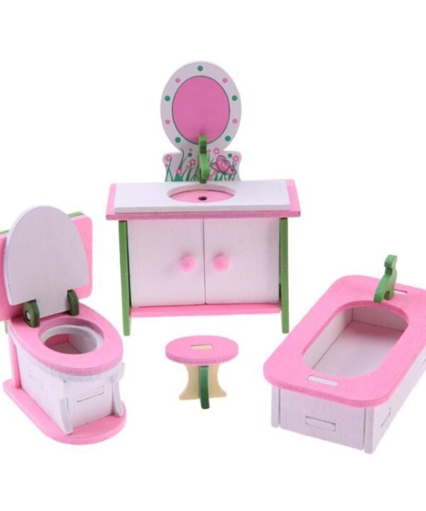 Simulation Miniature Wooden Furniture Kids Toys Doll House Set