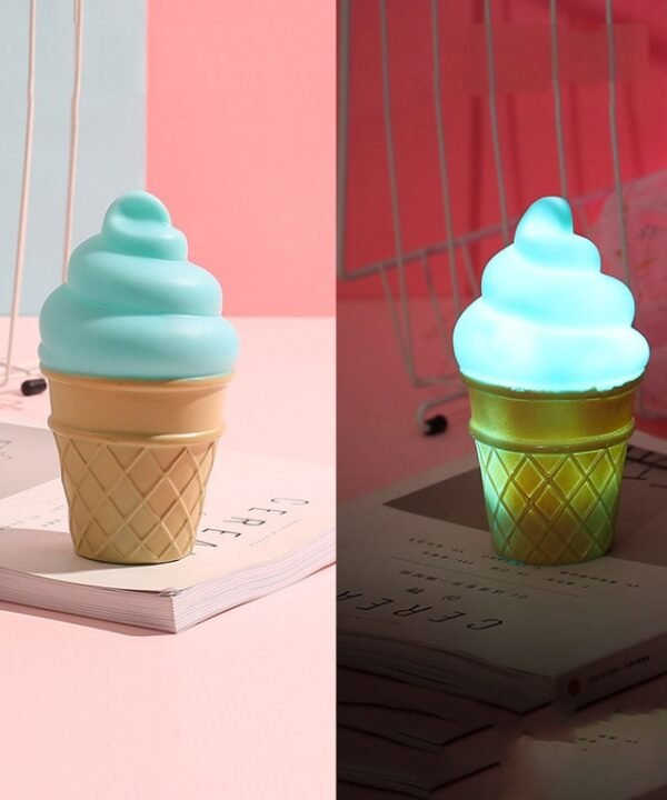 3 PCS Cartoon Ice Cream Night Light Children Room LED Light, Blue, White, Pink