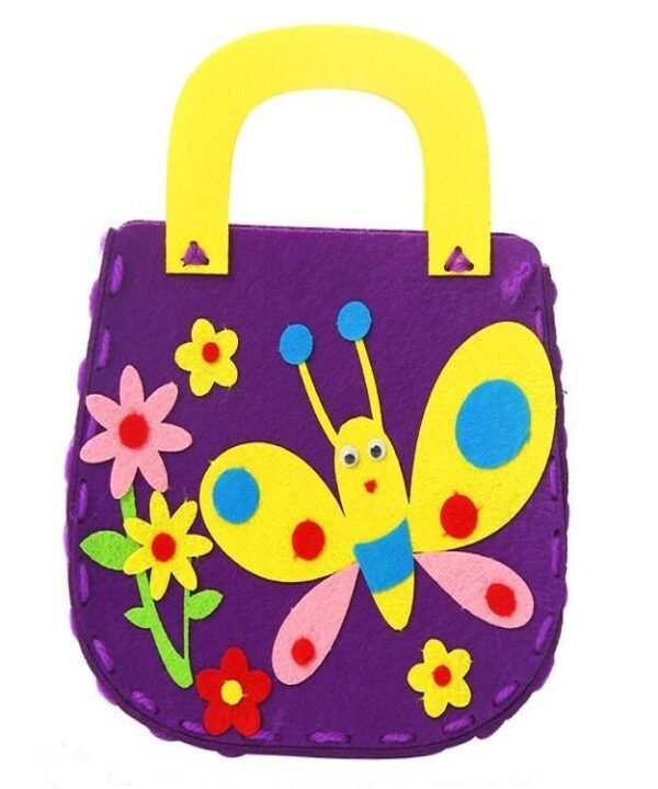 Non-woven Fabric DIY Cartoon Paste Hand Sewing Bag Fabric Bag, Butterfly, Flower, Bouquet, Mother and Daughter, Little Girl, Frog, Little Deer, Small Fish