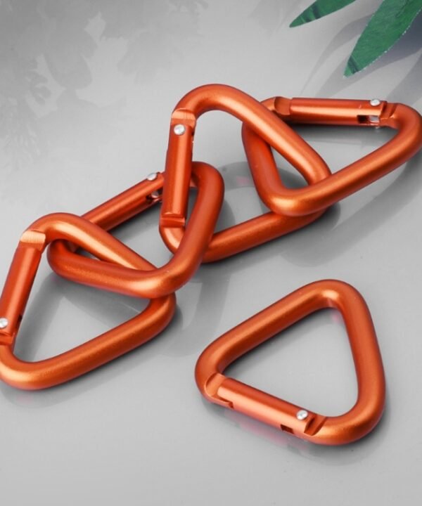 2PCS Triangle Carabiner Outdoor Camping Hiking Keychain Snap Clip Hook Kettle Buckle Carabiner Accessories