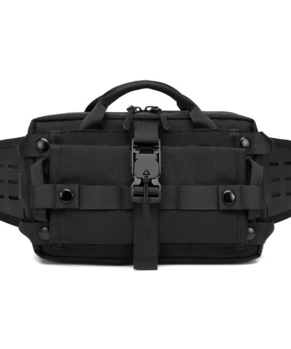 Ozuko 9450 Men Waterproof Waist Bag Sports Trend Shoulder Messenger Bag, Black, Khaki